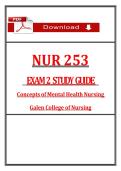 NUR 253 Exam 2 Study Guide &vert; Mental Health &vert; &lpar;2026 &sol; 2027&rpar;&vert; Galen College of Nursing&NewLine;