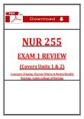 NUR 255 Exam 1 Review &vert; Aging&comma; Chronic Illness & Mental Health &vert; &lpar;2026 &sol; 2027&rpar;&vert; Galen College of Nursing&NewLine;