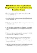 RCFE California State Complete Exam &NewLine;Study Questions with Verified Answers &vert; &NewLine;Brand New Version