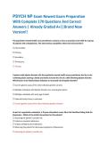 PSYCH NP Exam Newest Exam Preparation &NewLine;With Complete 170 Questions And Correct &NewLine;Answers &vert; Already Graded A&plus;&vert;&vert;Brand New &NewLine;Version&excl;&excl; 