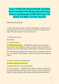 NURS 5220 Exam Prep Bundle with Latest Exam Questions and Correct Answers &sol; NURS 5220 Advanced Health Assessment Review Test Bank with Exam Practice Questions and Correct Answers