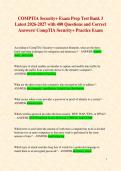 COMPTIA Security&plus; Exam Prep Test Bank 3 Latest 2026-2027 with 400 Questions and Correct Answers&sol; CompTIA Security&plus; Practice Exam 