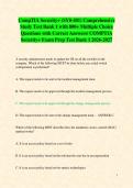 CompTIA Security&plus; &lpar;SY0-401&rpar; Comprehensive Study Test Bank 1 with 800&plus; Multiple Choice Questions with Correct Answers&sol; COMPTIA Security&plus; Exam Prep Test Bank 1 2026-2027
