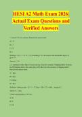 HESI A2 Math Exam 2026&vert; Actual Exam Questions and Verified Answers