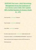 NURS5461 final exam&ndash; Adult Gerontology Management Across the Continuum of Care Review &lpar;Latest 2026&sol; 2027 Update&rpar; 100&percnt; Verified Questions & Answers &lbrace;Grade A&rcub; - UTA&NewLine;&NewLine;&NewLine;&NewLine;&NewLine;
