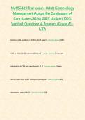 NURS5461 final exam&ndash; Adult Gerontology Management Across the Continuum of Care &lpar;Latest 2026&sol; 2027 Update&rpar; 100&percnt; Verified Questions & Answers &lbrace;Grade A&rcub; - UTA&NewLine;&NewLine;&NewLine;&NewLine;