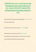 NURS5461 final exam&ndash; Adult Gerontology Management Across the Continuum of Care &lpar;Latest 2026&sol; 2027 Update&rpar; 100&percnt; Verified Questions & Answers &lbrace;Grade A&rcub; - UTA&NewLine;&NewLine;&NewLine;