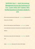 NURS5461 Quiz 1 &ndash; Adult Gerontology Management Across the Continuum of Care  &lpar;Latest 2026&sol; 2027 Update&rpar; 100&percnt; Verified Questions & Answers &lbrace;Grade A&rcub; - UTA&NewLine;&NewLine;