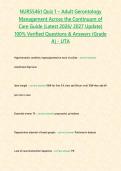 NURS5461 Quiz 1 &ndash; Adult Gerontology Management Across the Continuum of Care Guide &lpar;Latest 2026&sol; 2027 Update&rpar; 100&percnt; Verified Questions & Answers &lbrace;Grade A&rcub; - UTA