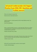 Advanced Cardiovascular Life Support Practice Exam 2026&vert; 250&plus; Questions and Verified Answers