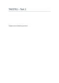 TAX3761 TEST 1 COMPLETE ANSWERS WRITTEN 04 MAY 2026 DISTINCTION GUARANTEED