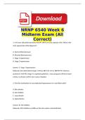 NRNP 6540 Week 6 Midterm Exam Questions and Answers &lpar;All Correct&rpar;