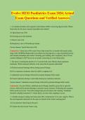 Evolve HESI Pediatrics Exam 2026&vert; Actual Exam Questions and Verified Answers