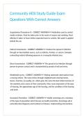 Community HESI Study Guide Exam Questions With Correct Answers 