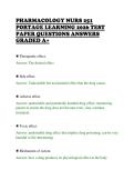 PHARMACOLOGY NURS 251&NewLine;PORTAGE LEARNING 2026 TEST&NewLine;PAPER QUESTIONS ANSWERS&NewLine;GRADED A&plus;&NewLine;