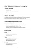 NRNP 6568 Week 3 Assignment 1&semi; Study Plan