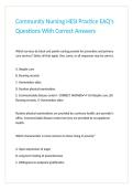 Community Nursing HESI Practice EAQ-s Questions With Correct Answers