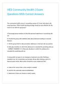 HESI Community Health 3 Exam Questions With Correct Answers 
