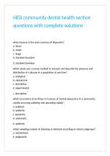 HESI community dental health section questions with complete solutions 