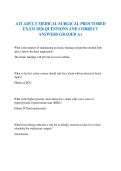 ATI ADULT MEDICAL SURGICAL PROCTORED EXAM 2026 QUESTIONS AND CORRECT ANSWERS GRADED A&plus;&NewLine;&NewLine;
