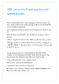 HESI community 2 exam questions with correct answers