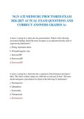 NGN ATI MEDSURG PROCTORED EXAM 2026-2027 ACTUAL EXAM QUESTIONS AND CORRECT ANSWERS GRADED A&plus;&NewLine;&NewLine;