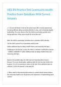 HESI RN Practice Test Community Health Practice Exam Questions With Correct Answers