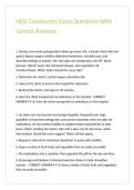 HESI Community Exam Questions With Correct Answers