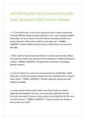 HESI RN Practice Test Community Health Exam Questions With Correct Answers