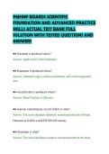 PMHNP BOARDS SCIENTIFIC&NewLine;FOUNDATION AND ADVANCED PRACTICE&NewLine;SKILLS ACTUAL TEST BANK FULL&NewLine;SOLUTION WITH TESTED QUESTIONS AND&NewLine;ANSWERS&NewLine;
