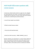 Adult Health HESI review questions with correct answers 