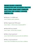 PMHNP BOARDS SCIENTIFIC&NewLine;FOUNDATION AND ADVANCED PRACTICE&NewLine;SKILLS FINAL EXAM SCRIPT COMPLETE&NewLine;QUESTIONS AND CORRECT ANSWERS&NewLine;VERIFIED PASS