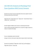 GCU BIO 201 Anatomy & Physiology Final Exam Questions With Correct Answers