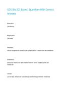 GCU Bio 201 Exam 1 Questions With Correct Answers