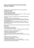 MERA CUSTOMER SERVICE QUESTIONS AND VERIFIED ANSWERS&NewLine;&NewLine;