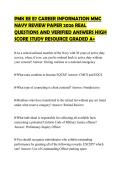 PMK EE E7 CAREER INFORMATION MMC&NewLine;NAVY REVIEW PAPER 2026 REAL&NewLine;QUESTIONS AND VERIFIED ANSWERS HIGH&NewLine;SCORE STUDY RESOURCE GRADED A&plus;