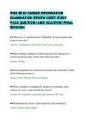 PMK-EE E7 CAREER INFORMATION&NewLine;EXAMINATION REVIEW SHEET STUDY&NewLine;PACK QUESTIONS AND SOLUTIONS FINAL&NewLine;REVISION&NewLine;