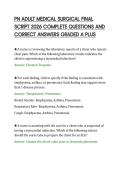 PN ADULT MEDICAL SURGICAL FINAL&NewLine;SCRIPT 2026 COMPLETE QUESTIONS AND&NewLine;CORRECT ANSWERS GRADED A PLUS&NewLine;