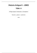 Historia Antigua II &lpar;UNED&rpar; &ndash; Tema 14 &vert; Resumen completo &plus; glosario &plus; test &lpar;Roma&rpar;