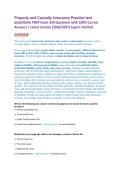 Property and Casualty Insurance Practice test &NewLine;questions PREP Exam 350 Questions with 100&percnt; Correct &NewLine;Answers &vert; Latest Version &lpar;2026&sol;2027&rpar; Expert Verified