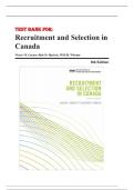 Recruitment and Selection in Canada&comma; 8th Edition by Victor Catano&comma; Rick D&period; Hackett&comma; Willi H&period; Wiesner&comma; Nicolas Roulin&comma; and Monica Belcourt-Test Bank&NewLine;