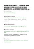 ANCC IQ DOMAINS 1 5 QBANK 2026&NewLine;STUDY GUIDE COMPREHENSIVE&NewLine;QUESTIONS ANSWERS VERIFIED A&plus;&NewLine;