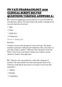 PN VATI PHARMACOLOGY 2026&NewLine;CLINICAL SCRIPT SOLVED&NewLine;QUESTIONS VERIFIED ANSWERS A&plus;&NewLine;