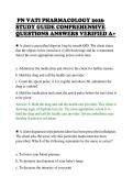 PN VATI PHARMACOLOGY 2026&NewLine;STUDY GUIDE COMPREHENSIVE&NewLine;QUESTIONS ANSWERS VERIFIED A&plus;