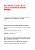 HCD 310 QUIZ 4 COMPLETE 100&plus; QUESTIONS WITH 100&percnt; VERIFIED ANSWERS