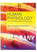 Test Bank Complete&lowbar; Human Physiology An Integrated Approach 8th Edition&comma; By Dee Unglaub Silverthorn&vert; All Chapters 1-26&vert; Latest Update 2025 With Detailed Answers Rated A&plus;&NewLine;