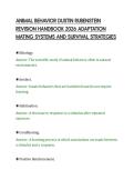 ANIMAL BEHAVIOR DUSTIN RUBENSTEIN&NewLine;REVISION HANDBOOK 2026 ADAPTATION&NewLine;MATING SYSTEMS AND SURVIVAL STRATEGIES&NewLine;