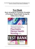 Test Bank for Psychiatric-Mental Health Nursing 9th Edition by Sheila L&period; Videbeck All Chapters &lpar;1-24&rpar; LATEST UPDATE 2025&NewLine;