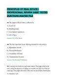 PRINCIPLES OF REAL ESTATE 1&NewLine;PROFESSIONAL REVIEW SHEET TESTED&NewLine;QUESTIONS MASTER FILE