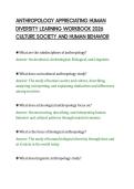 ANTHROPOLOGY APPRECIATING HUMAN&NewLine;DIVERSITY LEARNING WORKBOOK 2026&NewLine;CULTURE SOCIETY AND HUMAN BEHAVIOR